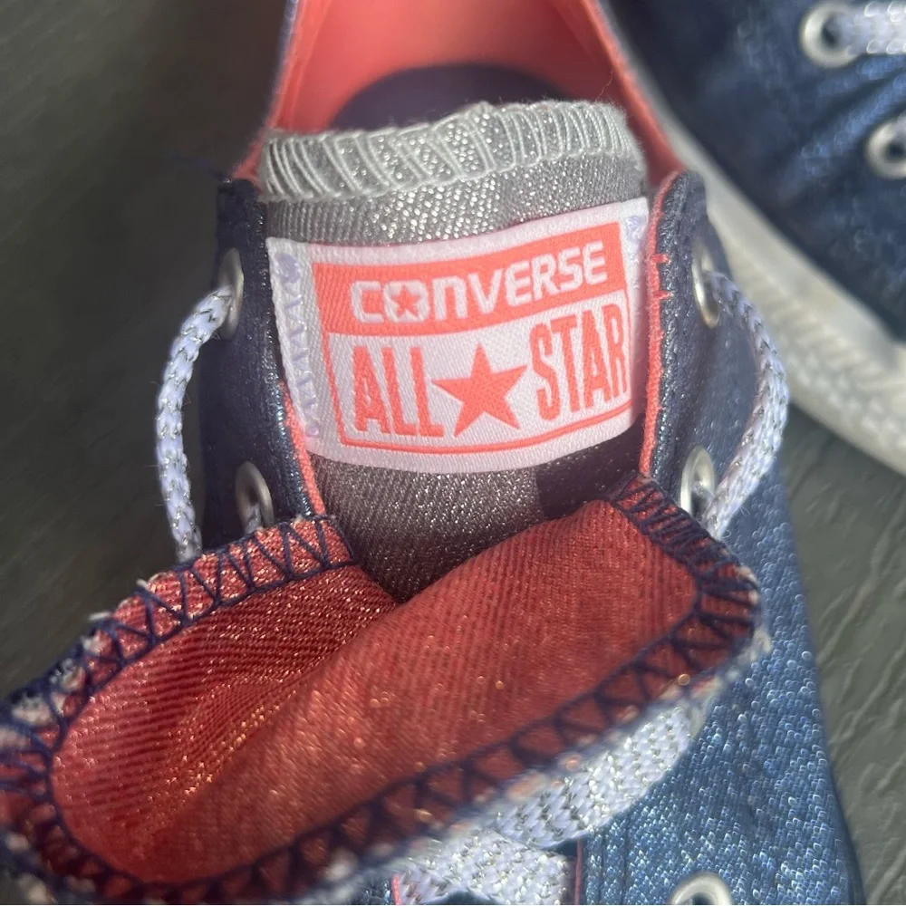 CONVERSE METALLIC BLUE SNEAKERS GIRLS SIZE 3